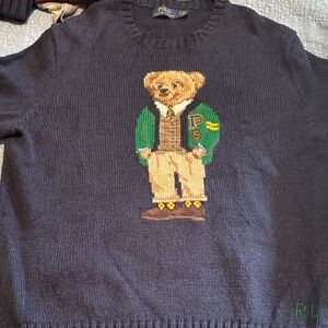 Polo by Ralph Lauren Charcoal Bear Crewneck Sweater